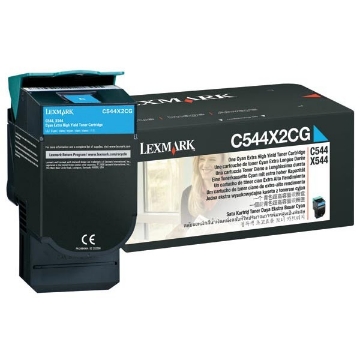 Show details for Lexmark C544X2CG OEM Cyan Toner Cartridge Picture of Lexmark C544X2CG OEM Cyan Toner Cartridge