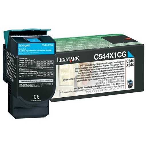 Picture of Lexmark C544X4CG OEM Extra High Yield Cyan Toner