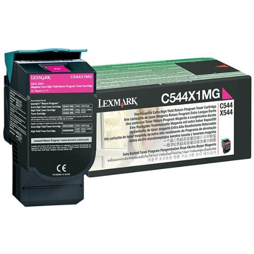 Picture of Lexmark C544X4MG OEM Extra High Yield Magenta Toner