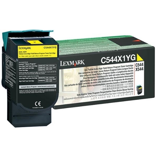 Picture of Lexmark C544X4YG OEM Extra High Yield Yellow Toner