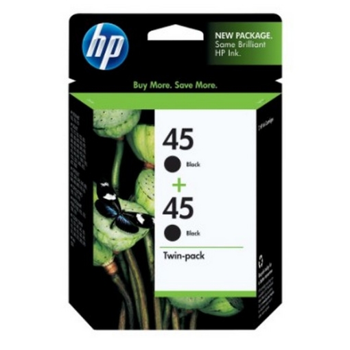 Picture of HP C6650FN (HP 45) OEM Black Inkjet Cartridge (2 pk)