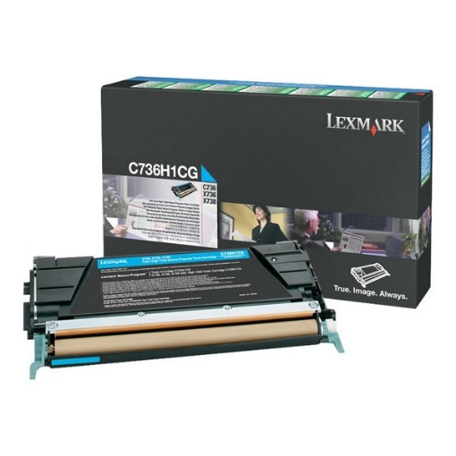 Picture of Lexmark C736H1CG OEM High Yield Cyan Toner Cartridge