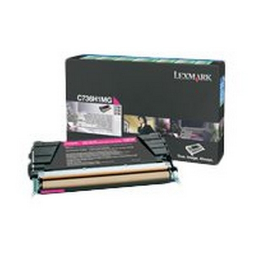 Picture of Lexmark C736H1MG OEM High Yield Magenta Toner Cartridge