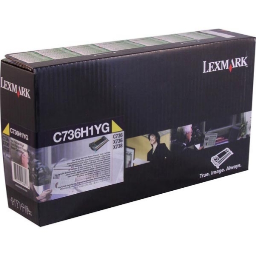 Picture of Lexmark, IBM C736H1Y (24B5806) OEM Yellow Toner Cartridge