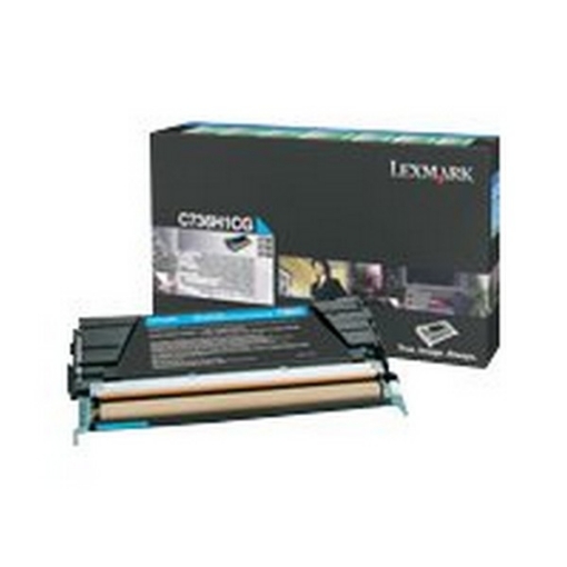 Picture of Lexmark C736H4CG (TAA Compliant Version of C736H1CG) OEM High Yield Cyan Toner Cartridge