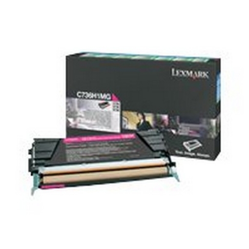 Picture of Lexmark C736H4MG (TAA Compliant Version of C736H1MG) OEM High Yield Magenta Toner Cartridge