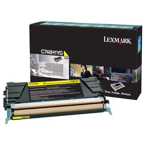 Picture of Lexmark C748H4YG OEM High Yield Yellow Toner