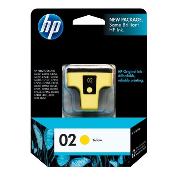 Show details for HP C8773WN (HP 02) OEM Yellow Inkjet Cartridge Picture of HP C8773WN (HP 02) OEM Yellow Inkjet Cartridge