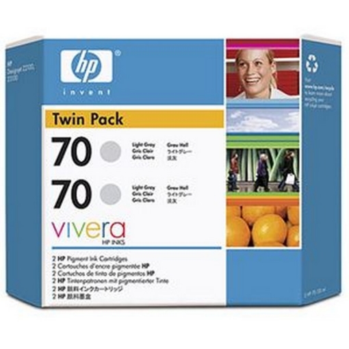 Picture of HP CB342A (HP 70) OEM Light Gray Ink Cartridge (twin pk)