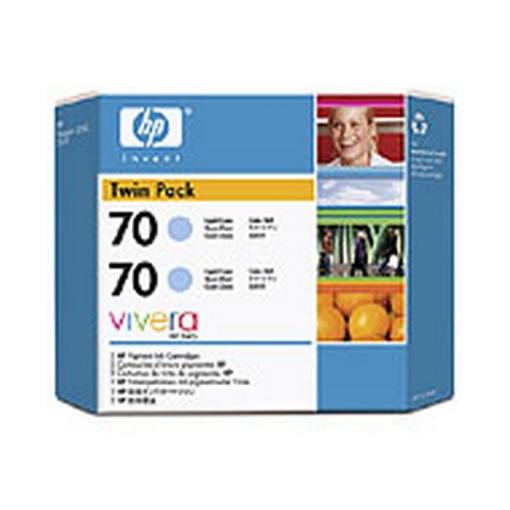 Picture of HP CB351A (HP 70) OEM Light Cyan Ink Cartridge (twin pk)