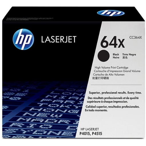 Picture of HP CC364X (HP 64X) OEM High Yield Black Toner Cartridge