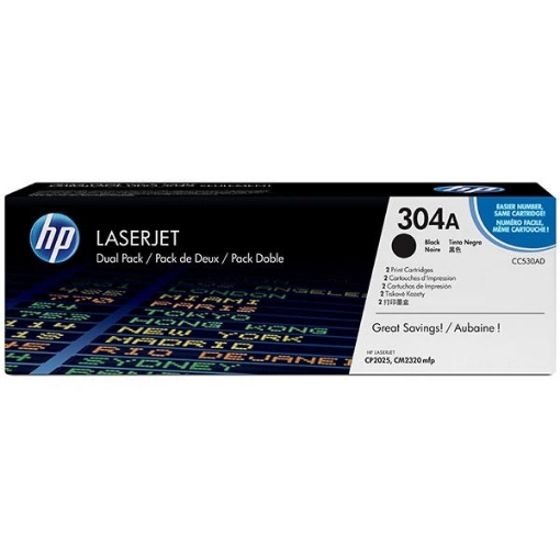 Picture of HP CC530AD (HP 304A) OEM Black Toner Printer Cartridge