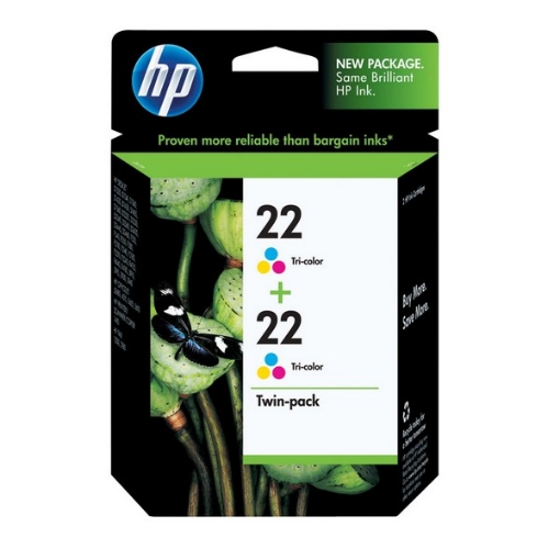 Picture of HP CC580FN (HP 22) OEM Tri-Color Inkjet Cartridge (2 pk)