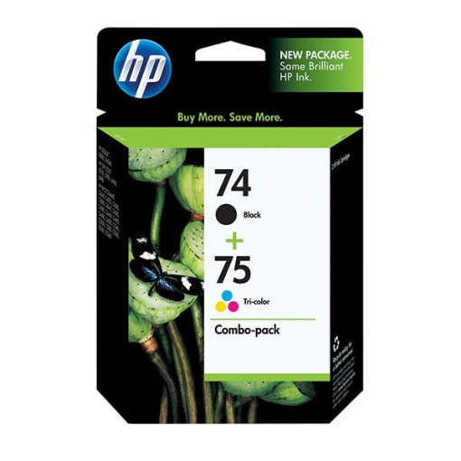 Picture of HP CC659FN (HP 74, HP 75) OEM Black & Color Inkjet Cartridge