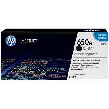 Show details for HP CE270A (HP 650A) OEM Black Laser Toner Cartridge Picture of HP CE270A (HP 650A) OEM Black Laser Toner Cartridge