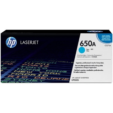 Show details for HP CE271A (HP 650A) OEM Cyan Laser Toner Cartridge Picture of HP CE271A (HP 650A) OEM Cyan Laser Toner Cartridge