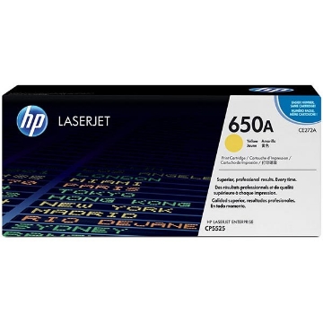 Show details for HP CE272A (HP 650A) OEM Yellow Laser Toner Cartridge Picture of HP CE272A (HP 650A) OEM Yellow Laser Toner Cartridge