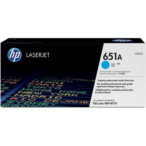 Picture of HP CE341A (HP 651A) Cyan Toner Cartridge (16000 Yield)