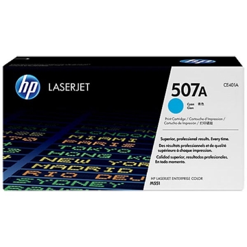 Show details for HP CE401A (HP 507A) OEM Cyan Toner Cartridge Picture of HP CE401A (HP 507A) OEM Cyan Toner Cartridge