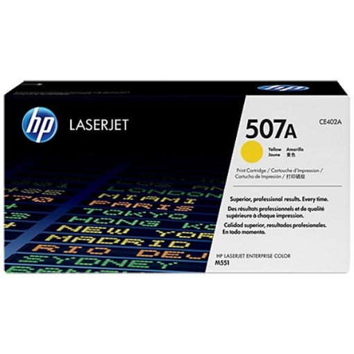 Picture of HP CE402A (HP 507A) OEM Yellow Toner Cartridge