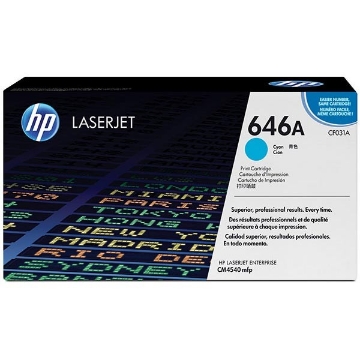Show details for HP CF031A (HP 646A) OEM Cyan Laser Toner Cartridge Picture of HP CF031A (HP 646A) OEM Cyan Laser Toner Cartridge