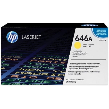Show details for HP CF032A (HP 646A) OEM Yellow Laser Toner Cartridge Picture of HP CF032A (HP 646A) OEM Yellow Laser Toner Cartridge