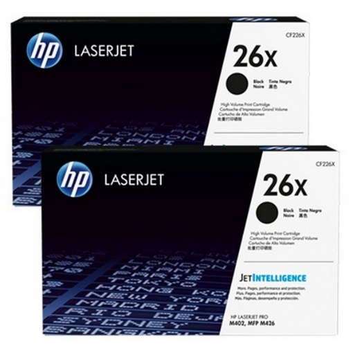 Picture of HP CF226XD (HP 26X) OEM High Yield Black Toner Cartridges (2 pk)