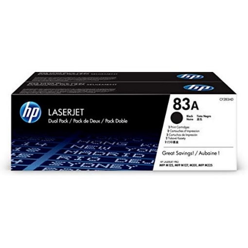 Picture of HP CF283AD (HP 83A) OEM Black Toner Cartridges (2 pk)