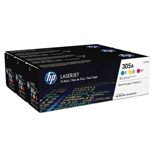 Picture of HP CF370AM (HP 305A) OEM Cyan/Magenta/Yellow Toner Cartridge