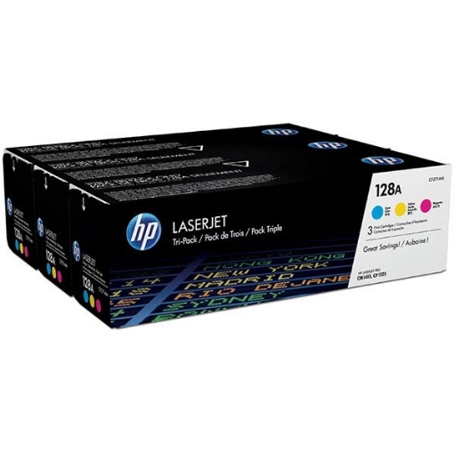 Picture of HP CF371AM (HP 128A) OEM Cyan/Magenta/Yellow Toner Cartridge