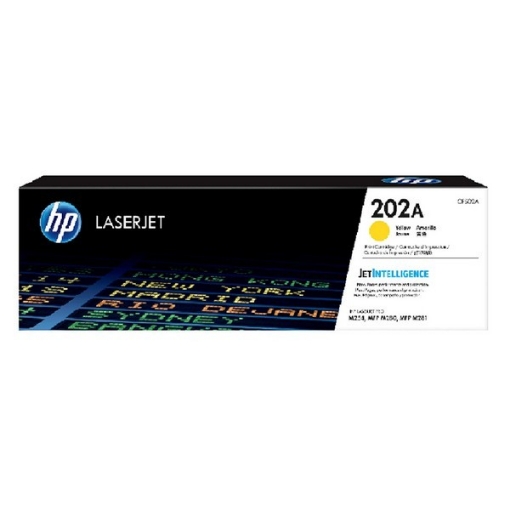 Picture of HP CF502A (HP 202A) OEM Yellow Toner Cartridge