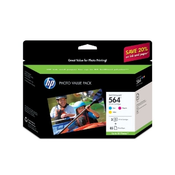 Show details for HP CG925AN OEM Cyan, Yellow, Magenta Ink Cartridges w/ photo sheets (Photo Value Pack, 3pk w/ 85 advanced photo sheets) Picture of HP CG925AN OEM Cyan, Yellow, Magenta Ink Cartridges w/ photo sheets (Photo Value Pack, 3pk w/ 85 advanced photo sheets)