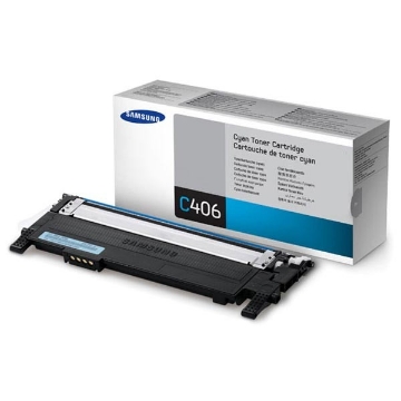Show details for Samsung CLT-C406S OEM Cyan Toner Cartridge Picture of Samsung CLT-C406S OEM Cyan Toner Cartridge