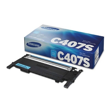 Show details for Samsung CLT-C407S OEM Cyan Toner Cartridge Picture of Samsung CLT-C407S OEM Cyan Toner Cartridge