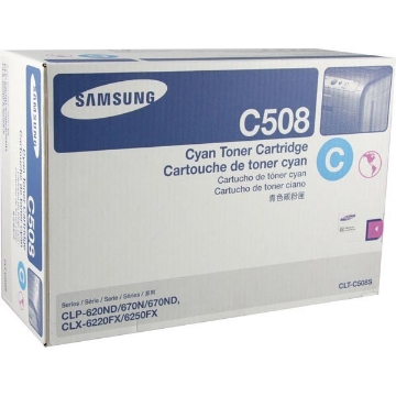 Show details for Samsung CLT-C508S OEM Cyan Toner Cartridge Picture of Samsung CLT-C508S OEM Cyan Toner Cartridge