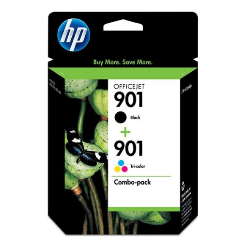 Picture of HP CN069FN (HP 901) OEM Black, Tri-Color Ink Cartridge (Combo Pack, 2pk)