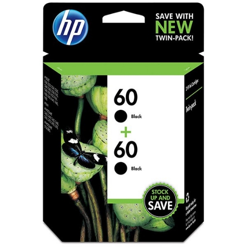 Picture of HP CZ071FN (HP 60) OEM Black Inkjet Cartridges (2 each)