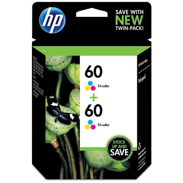 Show details for HP CZ072FN (HP 60) OEM Tri Color Inkjet Cartridges (2 each) Picture of HP CZ072FN (HP 60) OEM Tri Color Inkjet Cartridges (2 each)