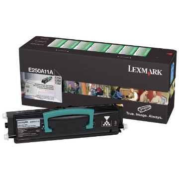 Show details for Lexmark E250A11A Black Toner Cartridge (3500 Yield) Picture of Lexmark E250A11A Black Toner Cartridge (3500 Yield)