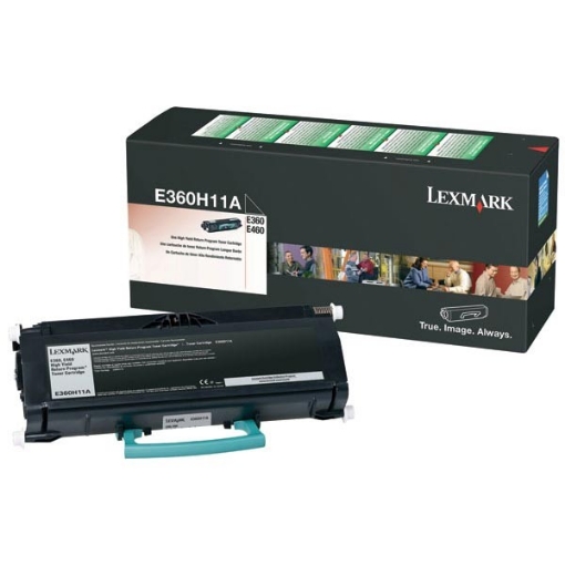 Picture of Lexmark E360H11A OEM Extra High Yield Black Toner Cartridge