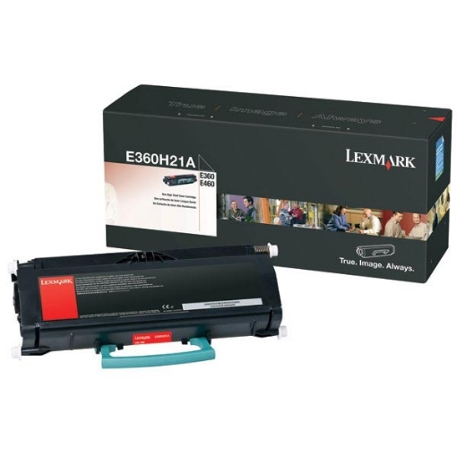 Picture of Lexmark E360H21A OEM High Yield Black Toner Cartridge