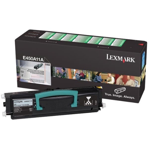 Picture of Lexmark E450A11A OEM High Yield Black Toner Printer Cartridge