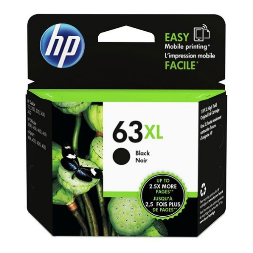 Picture of HP F6U64AN (HP 63XL Bk) OEM High Yield Black Inkjet Cartridge