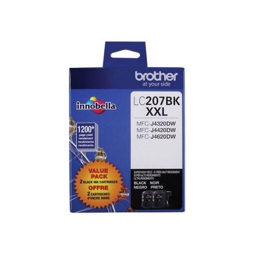 Picture of Brother LC-2072PKS (LC-207BK) OEM Super High Yield Black Ink Cartridge (Dual Pack)