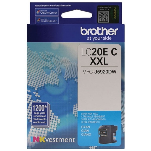 Picture of Brother LC-20EC OEM High Yield Cyan Inkjet Cartridge