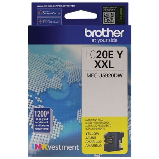 Picture of Brother LC-20EY OEM High Yield Yellow Inkjet Cartridge