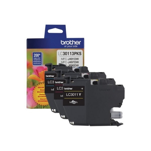 Picture of Brother LC-30113PKS OEM Cyan, Magenta, Yellow Ink Cartridge (Multipack)