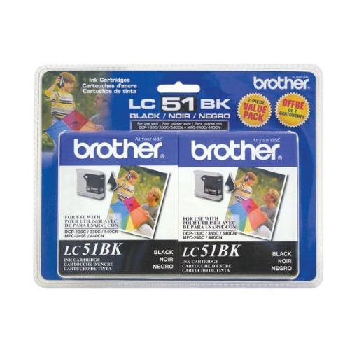 Picture of Brother LC-512PKS OEM Black Inkjet Cartridge (2 pk)