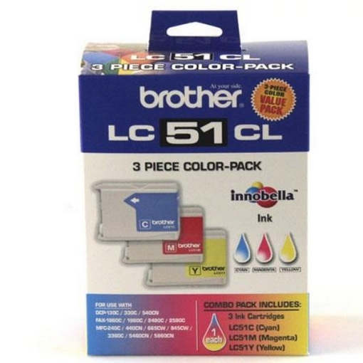 Picture of Brother LC-513 OEM Cyan, Magenta, Yellow Inkjet Cartridge (3 pk)