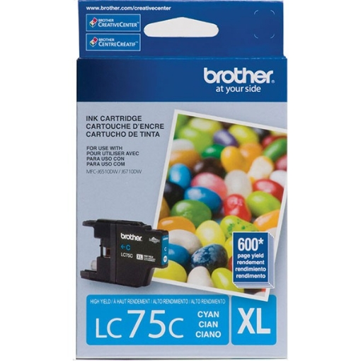 Picture of Brother LC-75C OEM High Yield Cyan Inkjet Cartridge